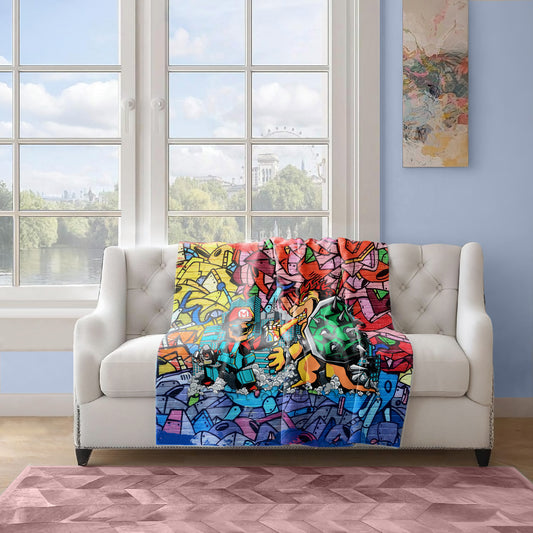 Graffiti Mario Light Weight Fleece Blanket