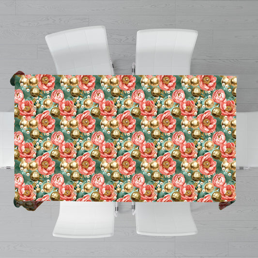 Green Gold And Apricot Rectangle Tablecloth