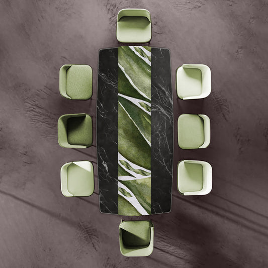 Green Leaves Close Up Table Runner by Mark van Vuuren