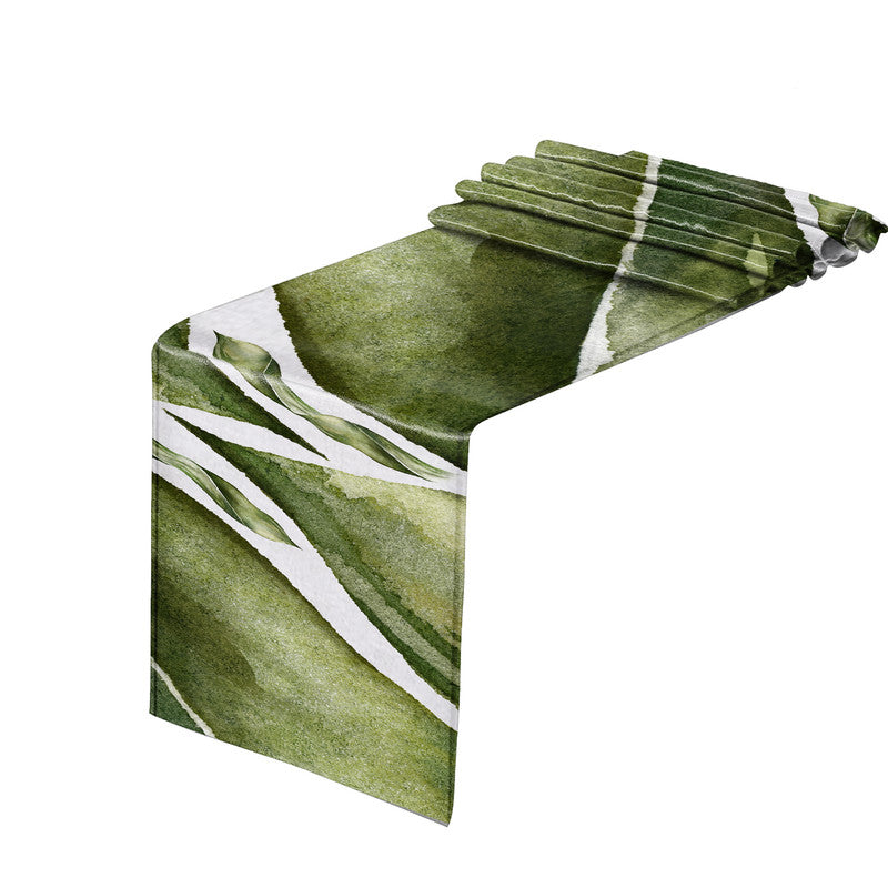 Green Leaves Close Up Table Runner by Mark van Vuuren