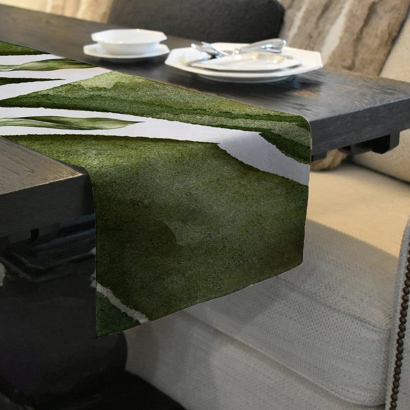 Green Leaves Close Up Table Runner by Mark van Vuuren
