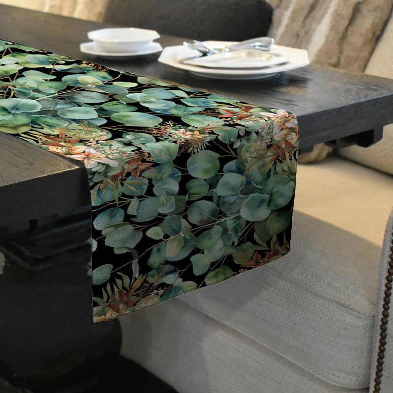 Green on Black Leaf Bouquet Table Runner By Mark Van Vuuren