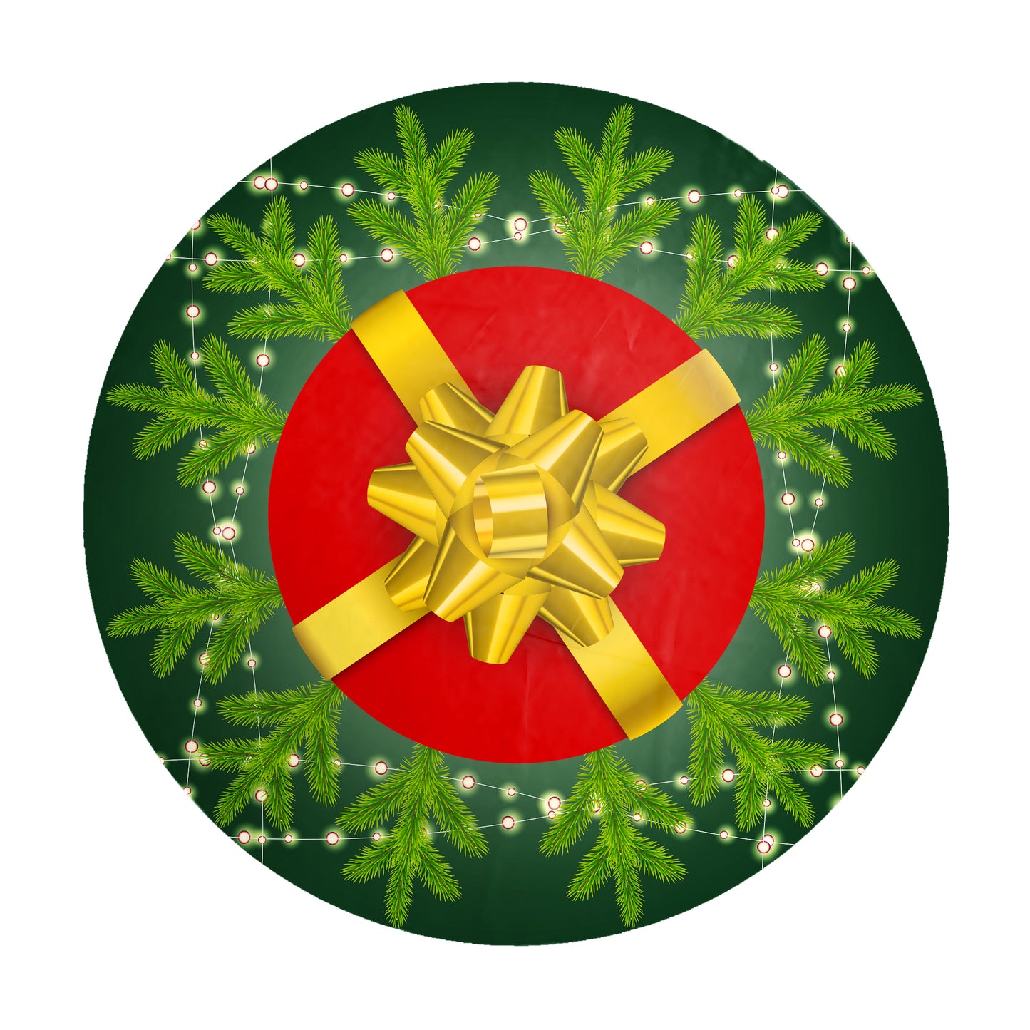 Green Christmas Round Tablecloth
