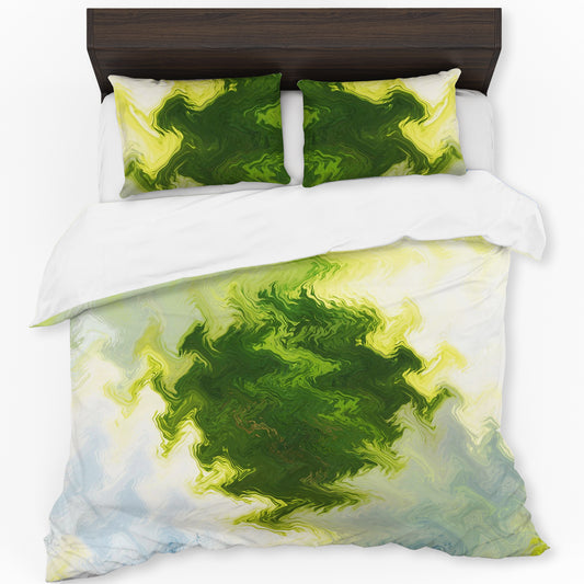 Green Diamond Duvet Cover Set