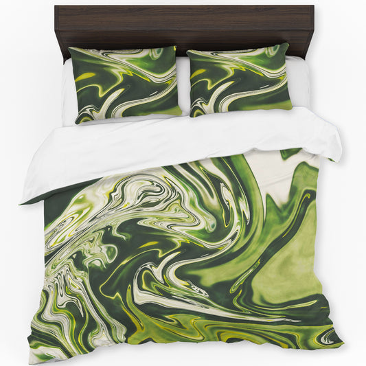 Green Swirl Duvet Cover Set