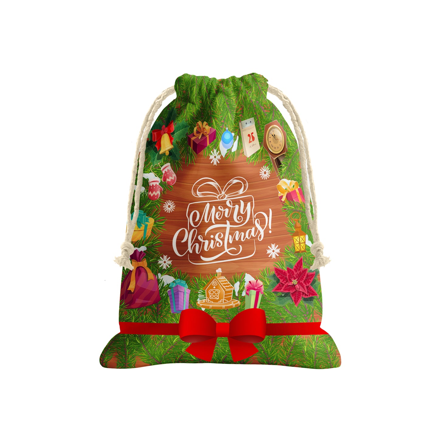 Green Wreath Gift Sack