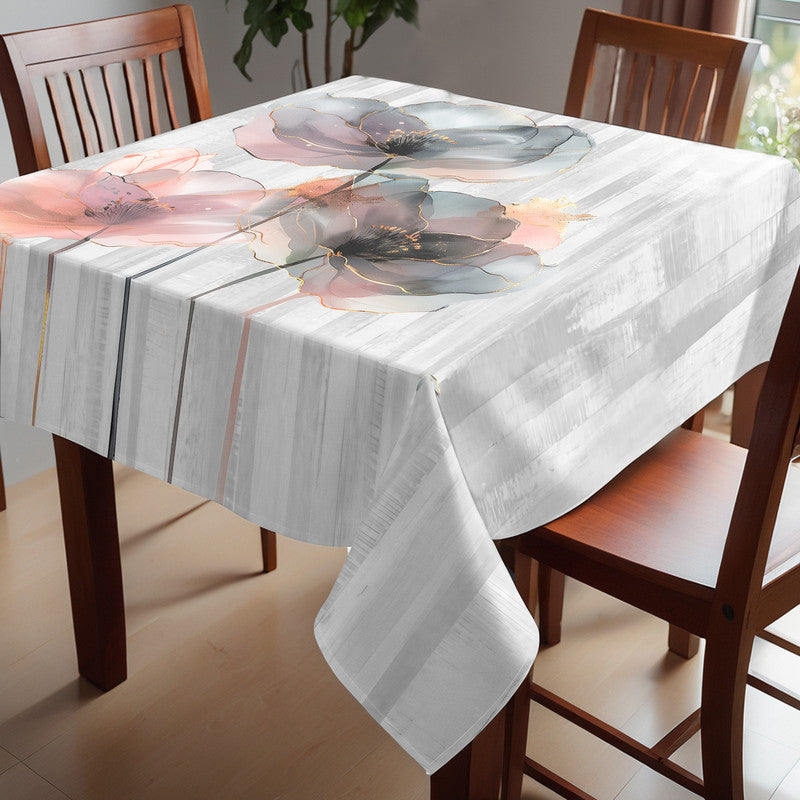 Grey Poppy Square Tablecloth