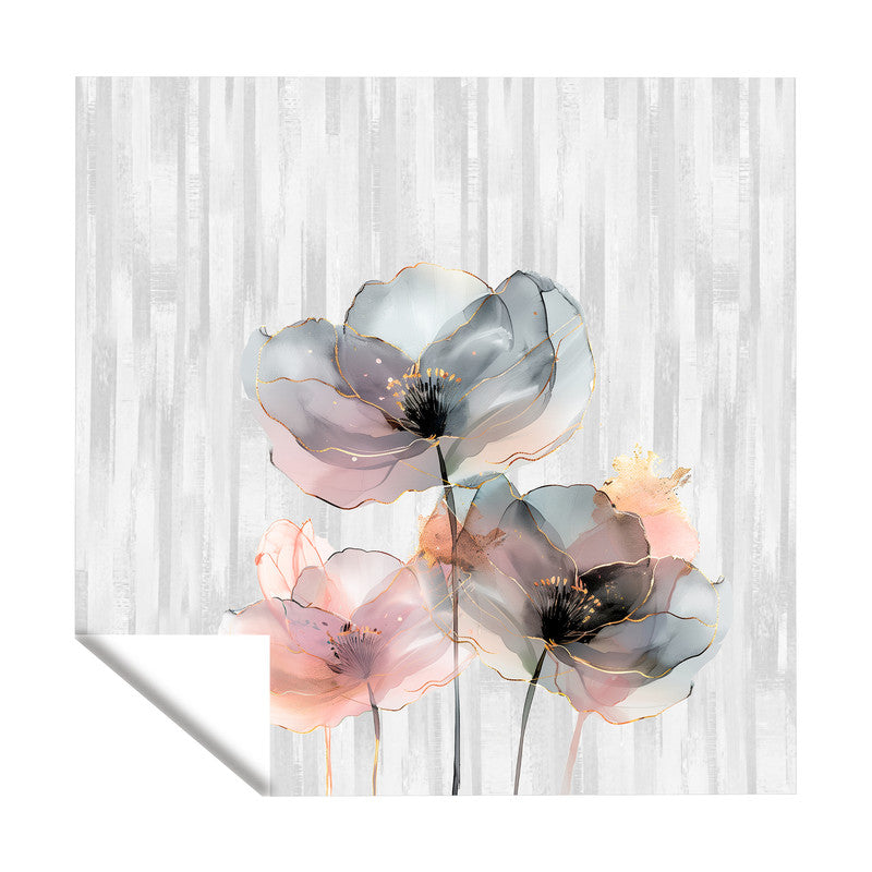 Grey Poppy Square Tablecloth