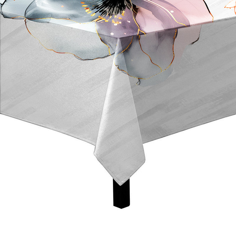 Grey Poppy Square Tablecloth