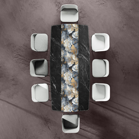 Grey and White Clouds Table Runner