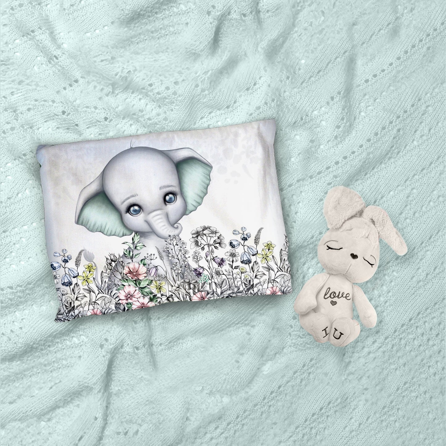 Grey Elephant Cot Duvet Set