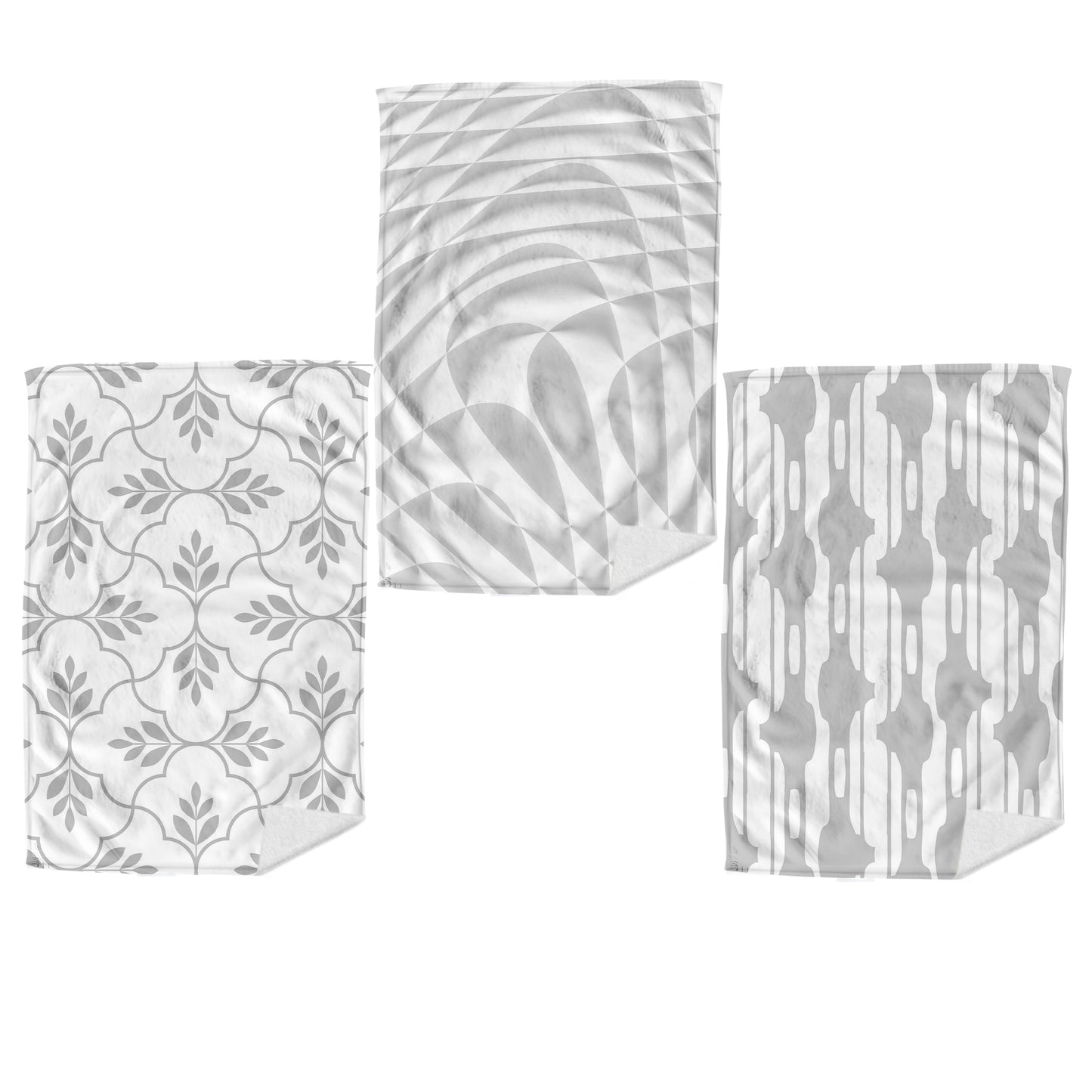 Grey on White Dish Cloth (Set of 3)