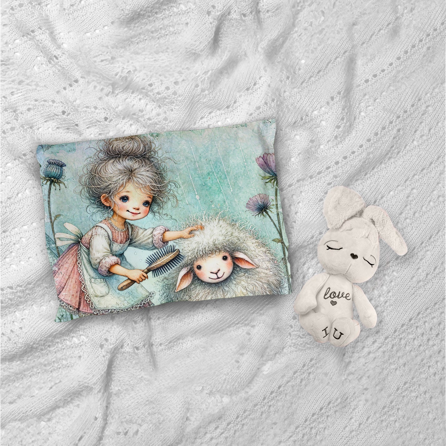 Grooming my Sheep Cot Set