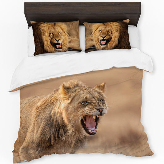 Growling Lion By Fanie Heymans Duvet Cover Set
