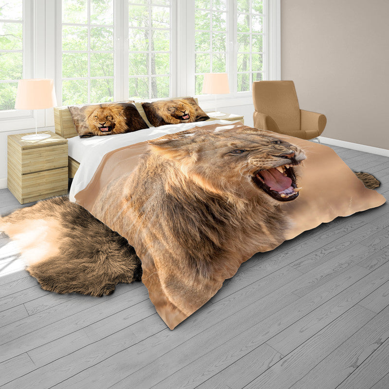 Growling Lion By Fanie Heymans Duvet Cover Set