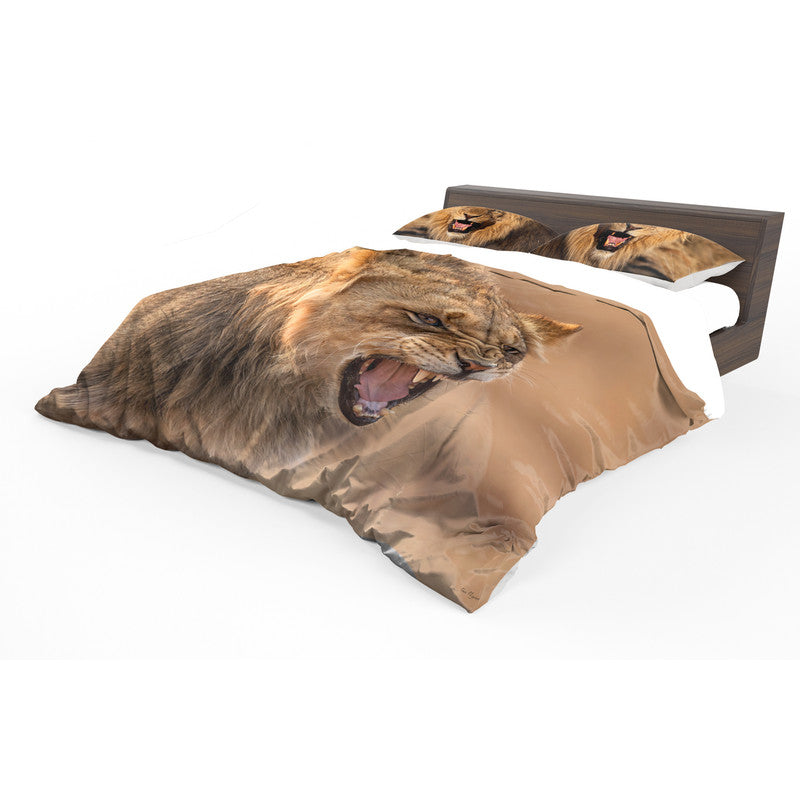 Growling Lion By Fanie Heymans Duvet Cover Set
