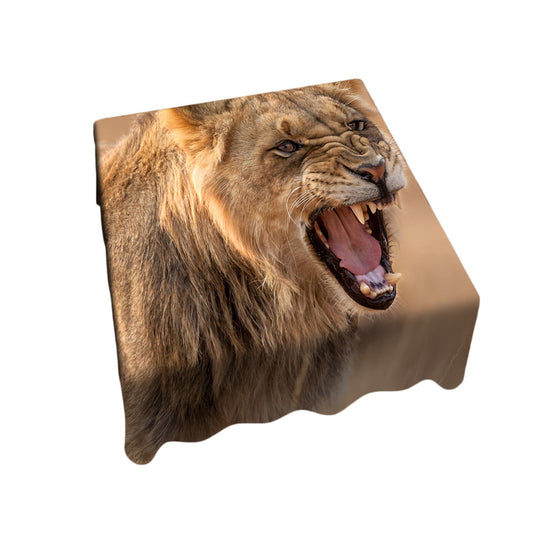 Growling Lion Square Tablecloth By Fanie Heymans