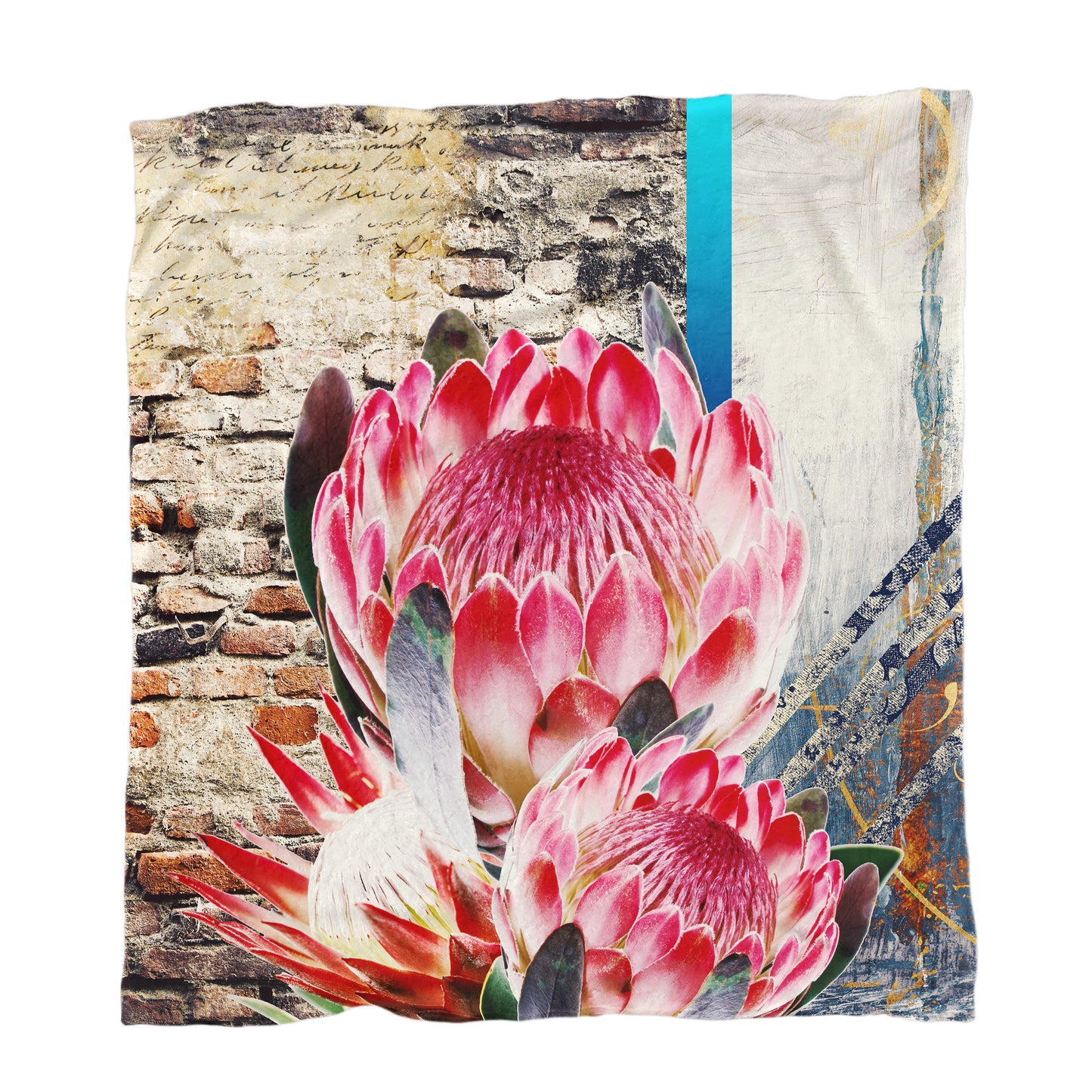 Grunge Proteas Light Weight Fleece Blanket