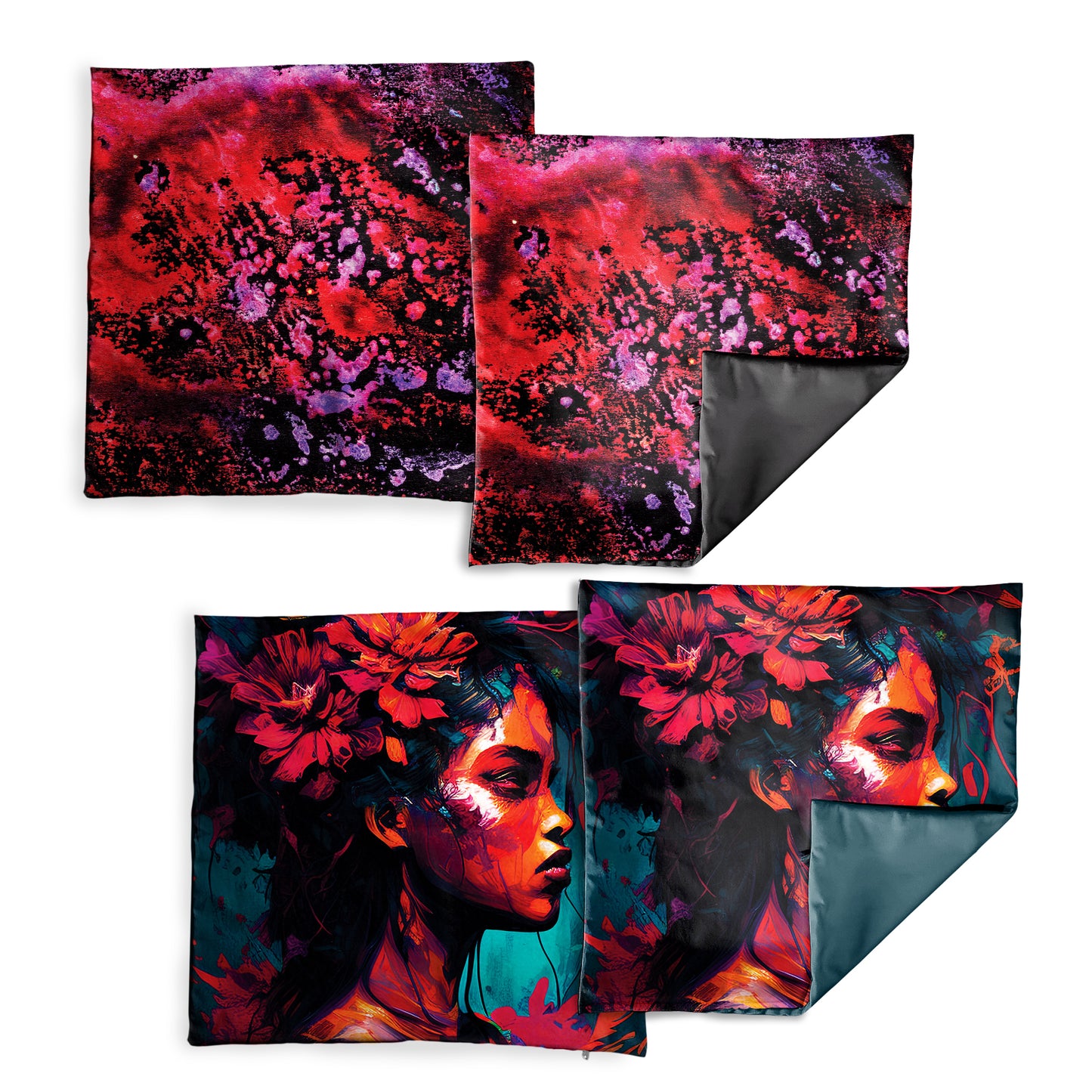 Grunge Face Luxury Scatter Covers (Set of 4)