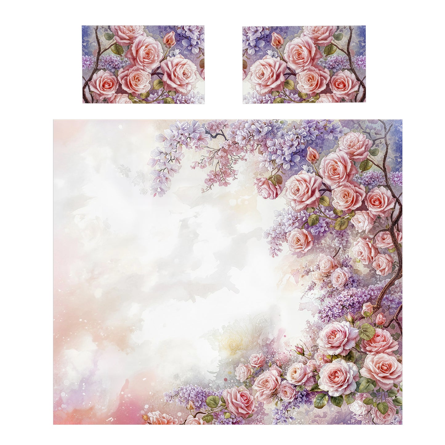 Hanging Pink Roses Duvet Cover Set