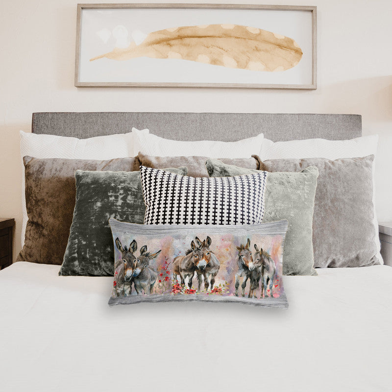 Happy Donkeys Oblong Luxury Scatter