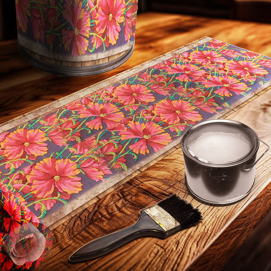 Happy Flowers Drum Decoupage