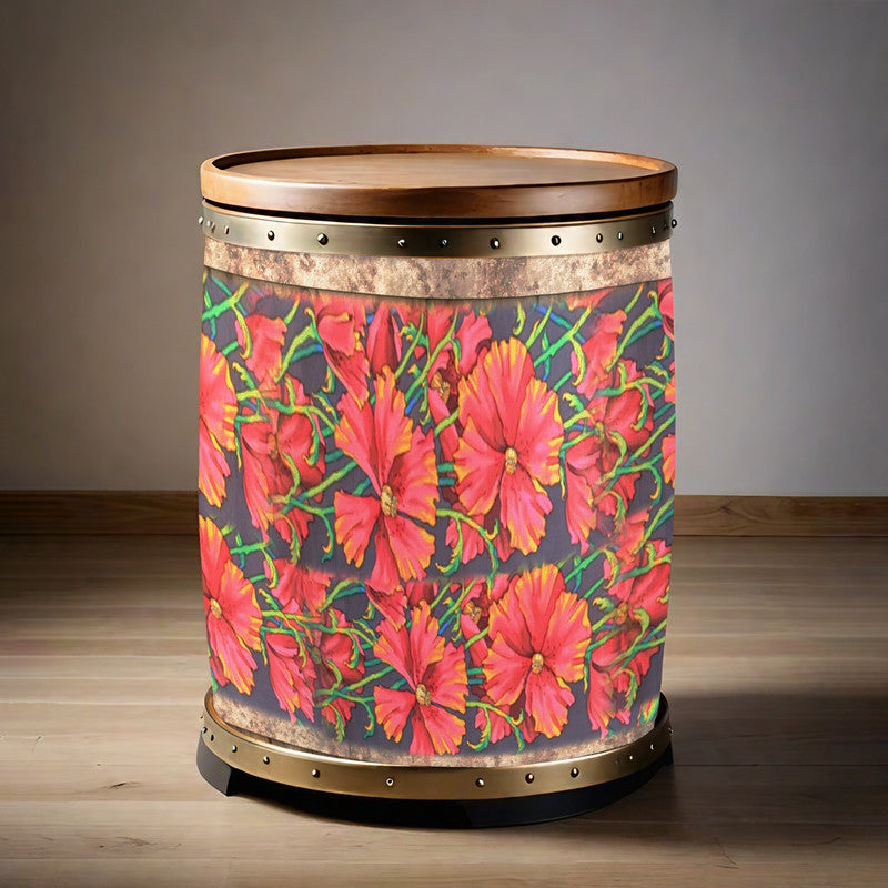 Happy Flowers Drum Decoupage