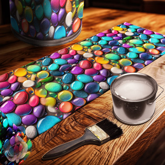 Happy Pebbles Drum Decoupage