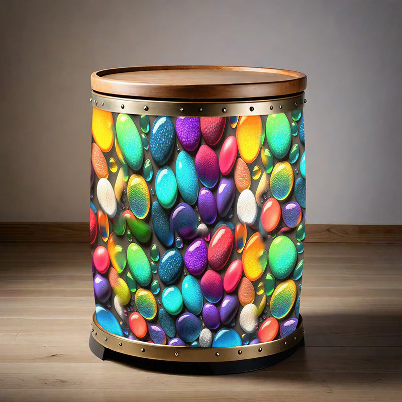 Happy Pebbles Drum Decoupage