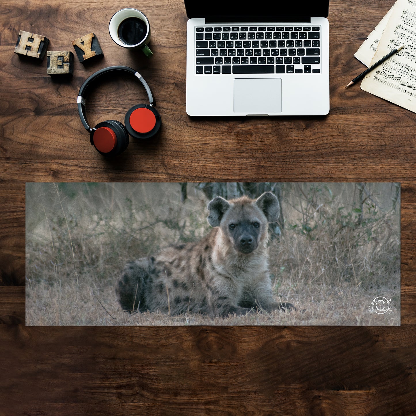 Happy Hyena Desk Pad by Ferdie Muller