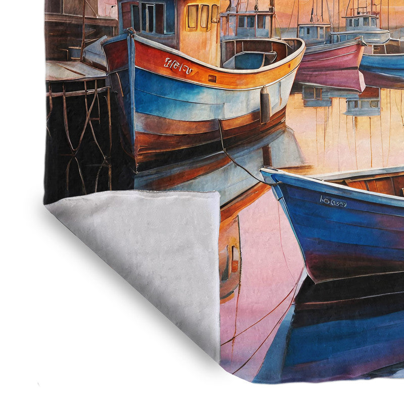 Harbour At Dawn Light Weight Fleece Blanket by Nathan Pieterse