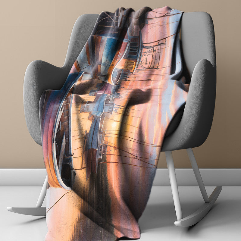 Harbour At Dawn Light Weight Fleece Blanket by Nathan Pieterse