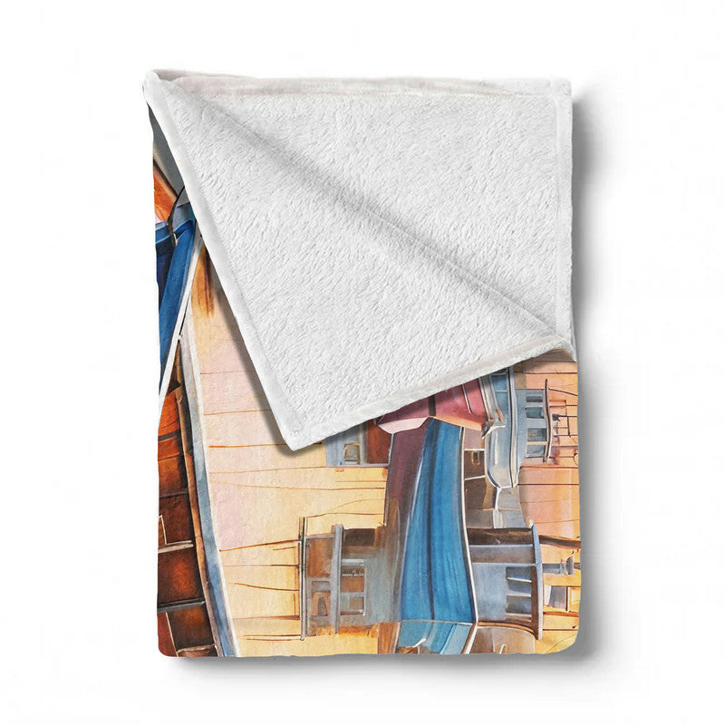 Harbour At Dawn Light Weight Fleece Blanket by Nathan Pieterse