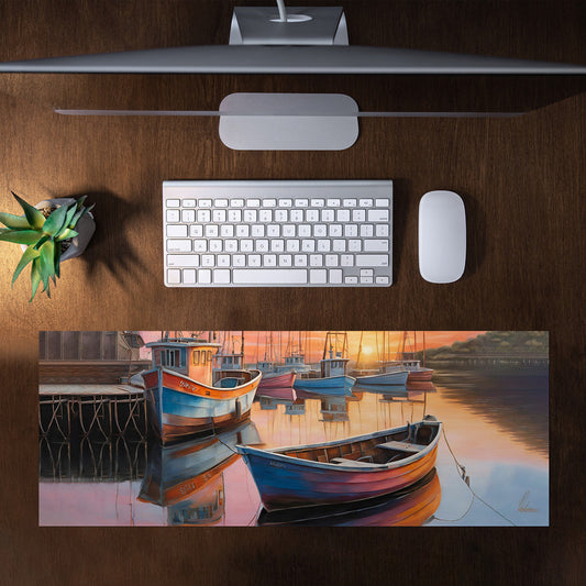 Harbour at Dawn Large Desk Pad by Nathan Pieterse