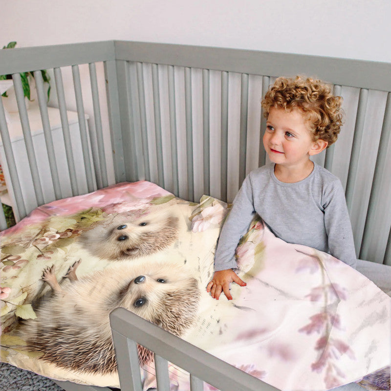 Hedgehog Floral Field Cot Set