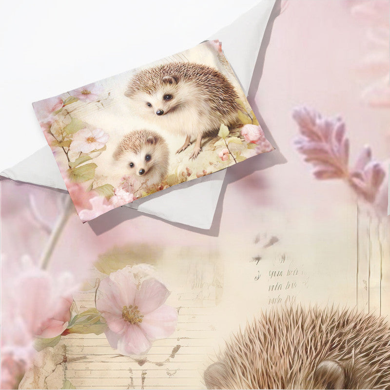 Hedgehog Floral Field Cot Set