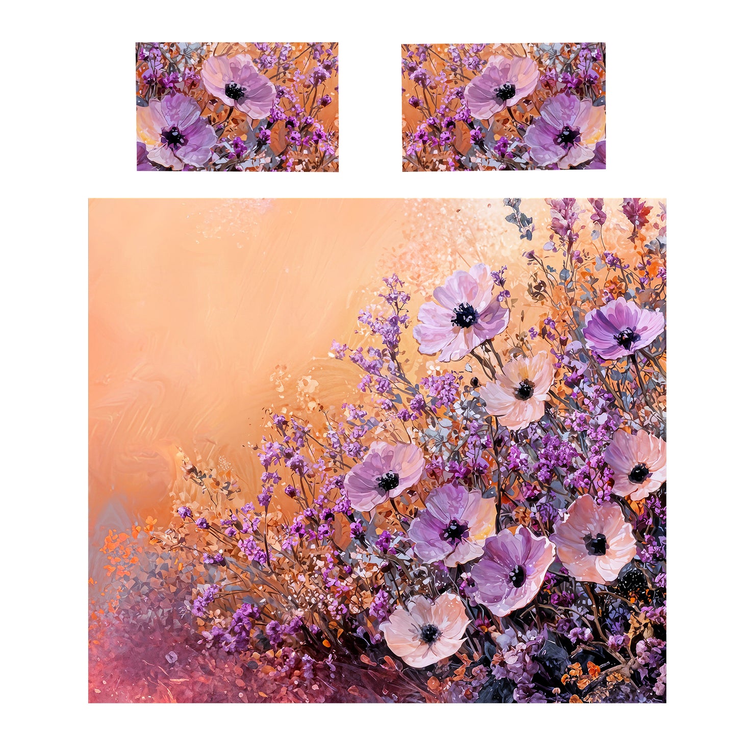 Heritage Purple Petal Poetry Duvet Cover Set