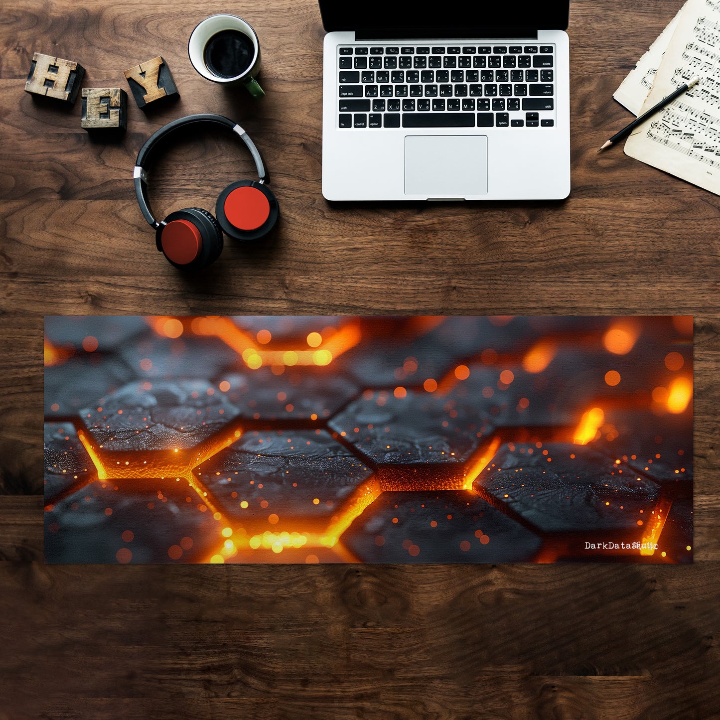 Hextech Texture by Wikus Schalkwyk Large Desk Pad