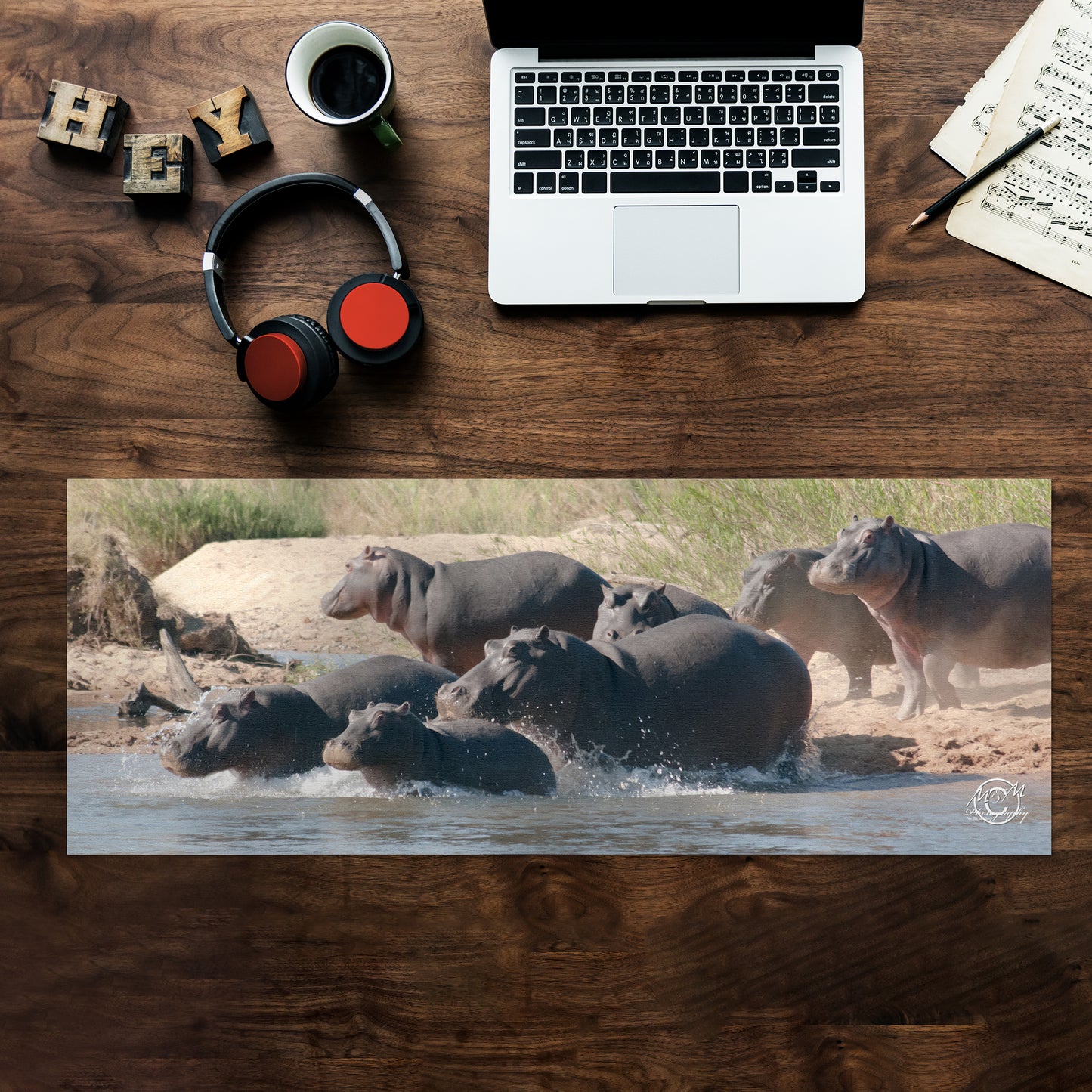 Hippo Family Desk Pad by Ferdie Muller