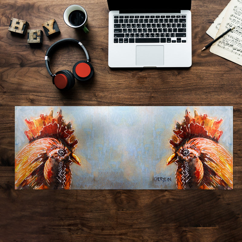 Roosters Large Desk Pad by Cherylin Louw