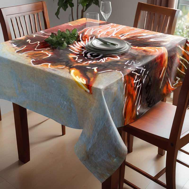 Rooster Head Square Tablecloth by Cherylin Louw
