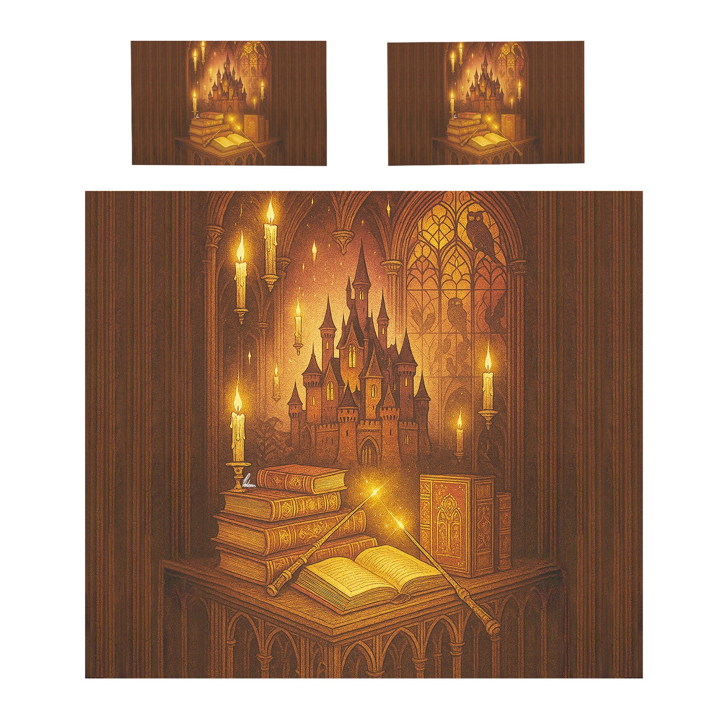 Hogwarts Library Dreams Duvet Cover Set by Nathan Pieterse