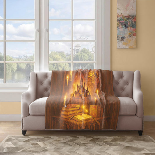 Hogwarts Library Dreams Light Weight Fleece Blanket by Nathan Pieterse