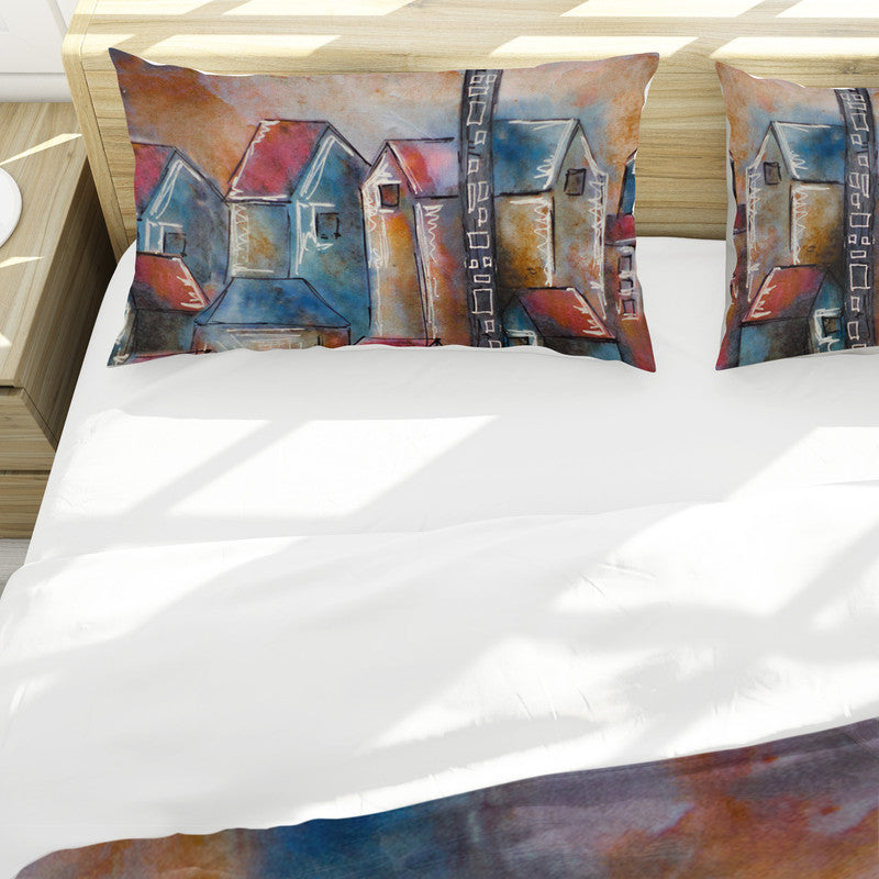 Houses on the Hill Duvet Cover Set by Cherylin Louw