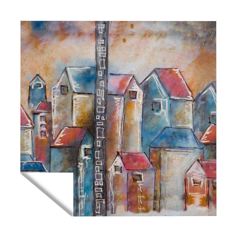 Houses on the Hill Square Tablecloth by Cherylin Louw
