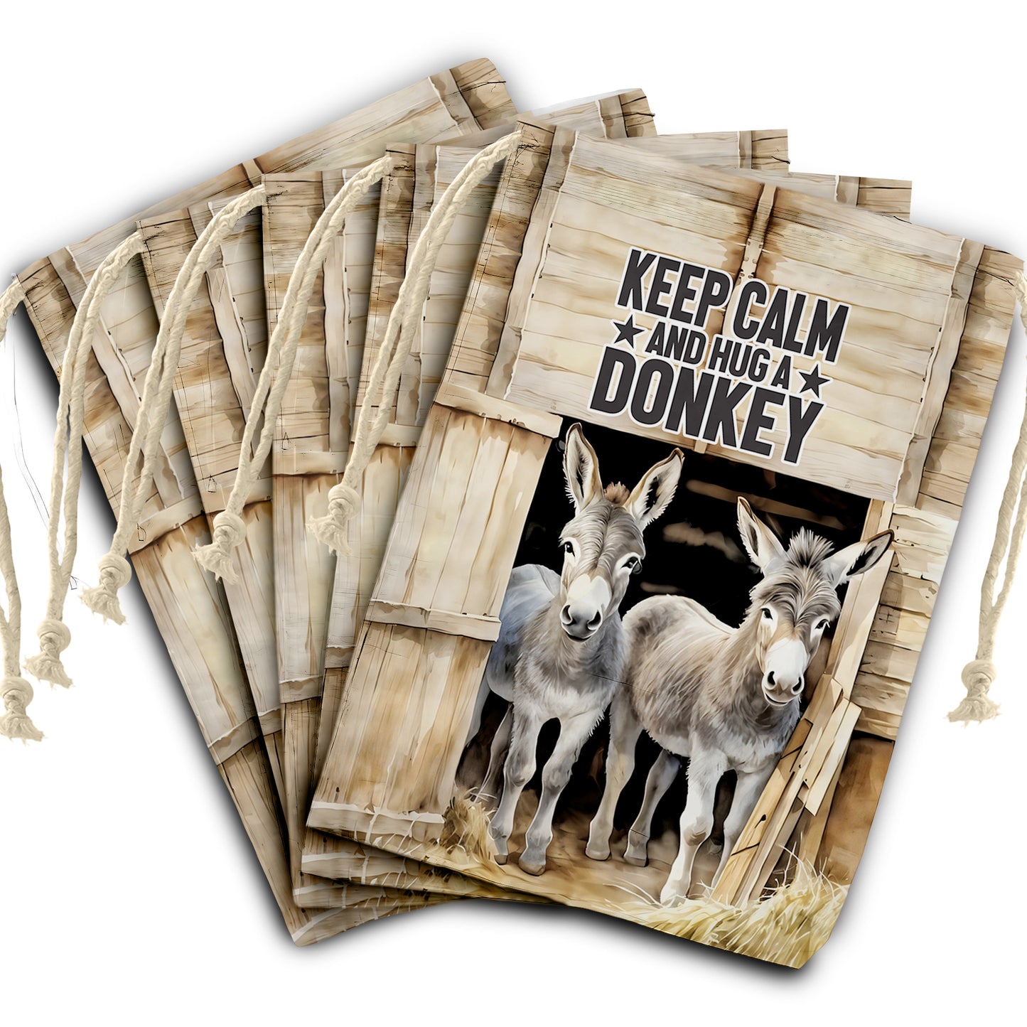 Hug A Donkey Gift Bag (Set of 2)