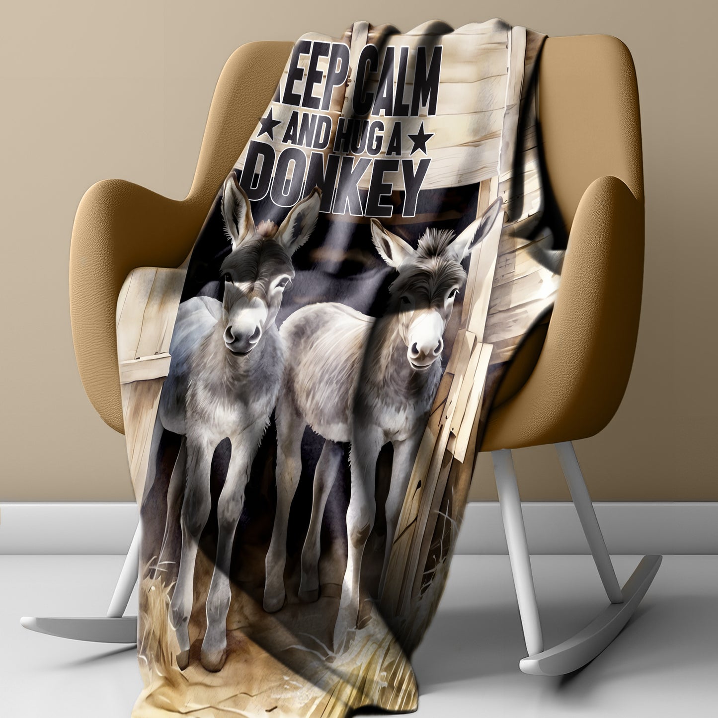 Hug A Donkey Light Weight Fleece Blanket