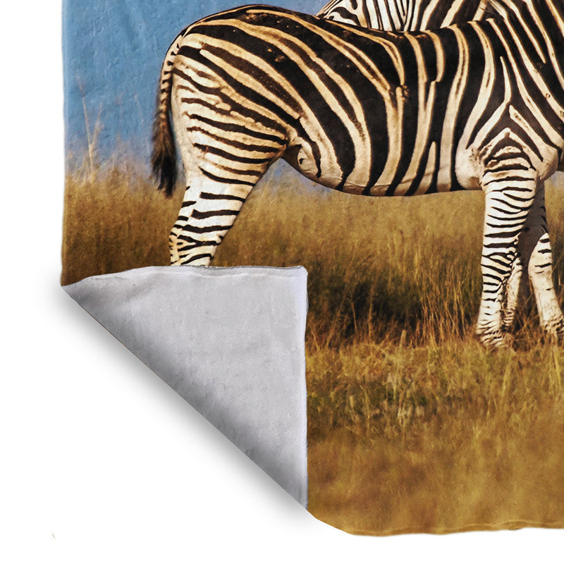 Hugging Zebras Light Weigt Fleece Blanket By Fanie Heymans
