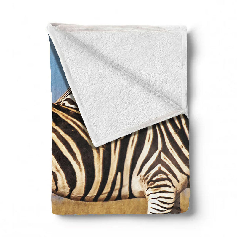 Hugging Zebras Light Weigt Fleece Blanket By Fanie Heymans