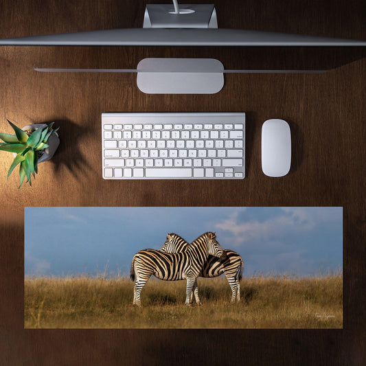 Hugging Zebras Large Desk Pad By Fanie Heymans